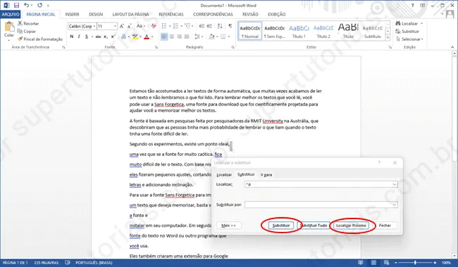 como remover quebra linha word img6