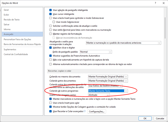 como colar word sem formatacao img6