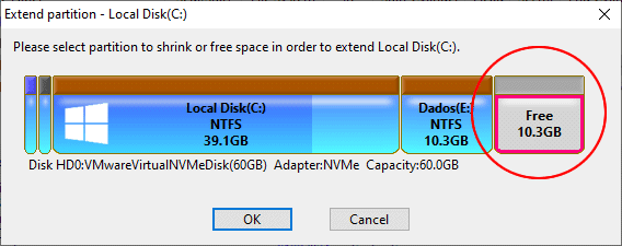 como estender particao img7 como estender particao img7
