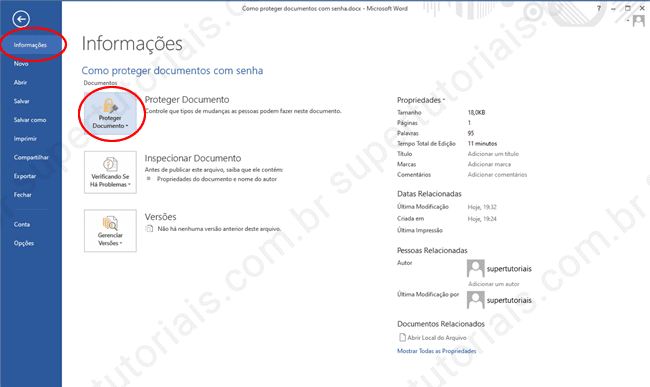 como proteger documento senha img1