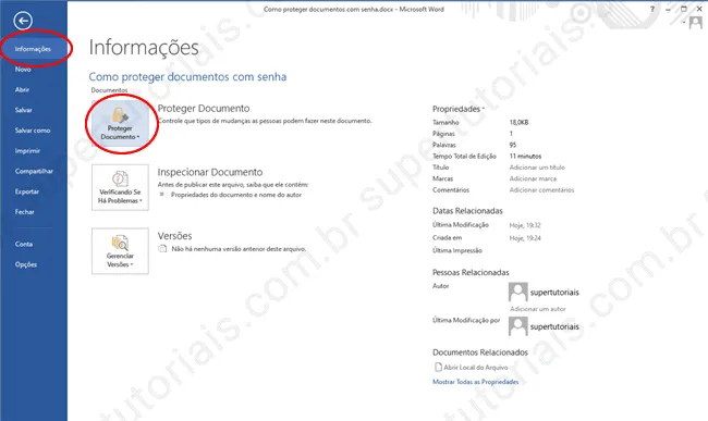 como proteger documento senha img1