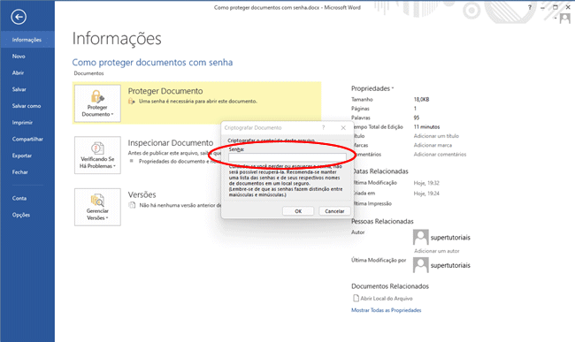 como proteger documento senha img5