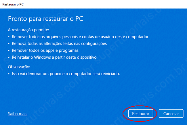 como restaurar configuracoes fabrica win11 img8