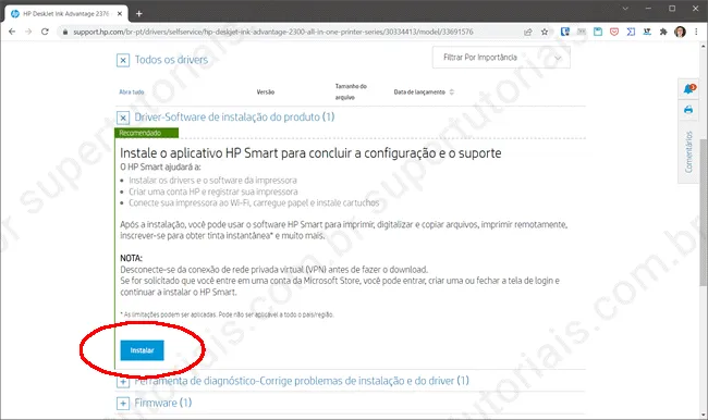 como baixar drivers impressora hp img2