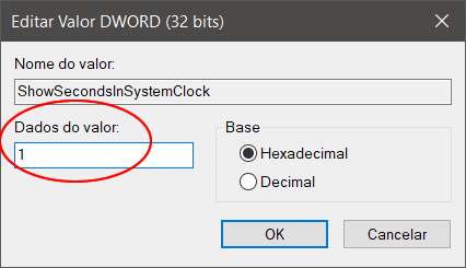 como colocar segundos relogio windows img10