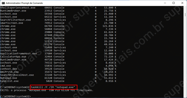 como finalizar processos windows img10