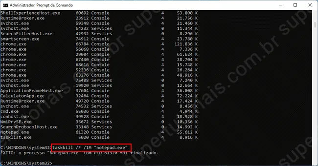 como finalizar processos windows img10