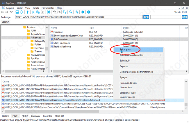 como pesquisar registro windows img9