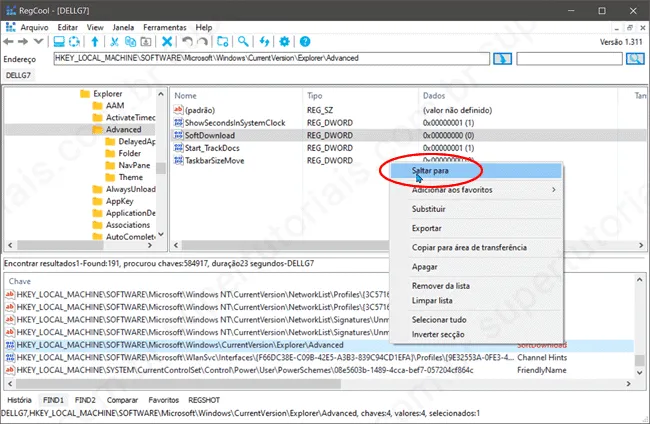 como pesquisar registro windows img9