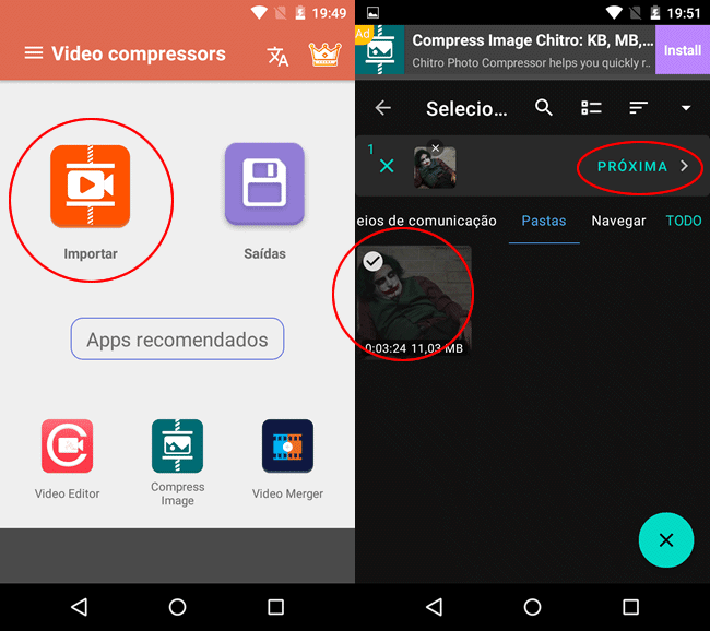 como compactar video celular img2