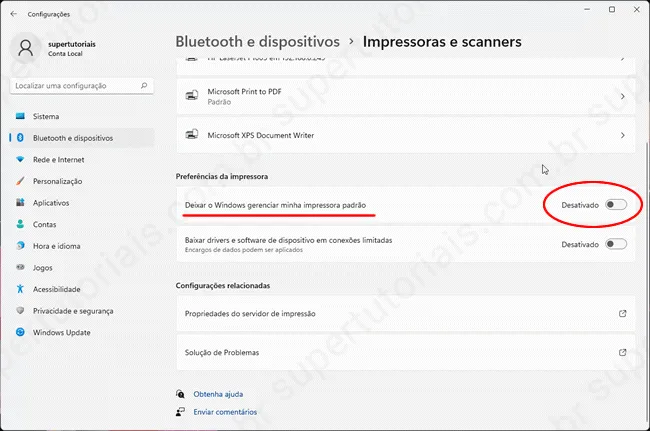 como definir impressora padrao windows11 img3
