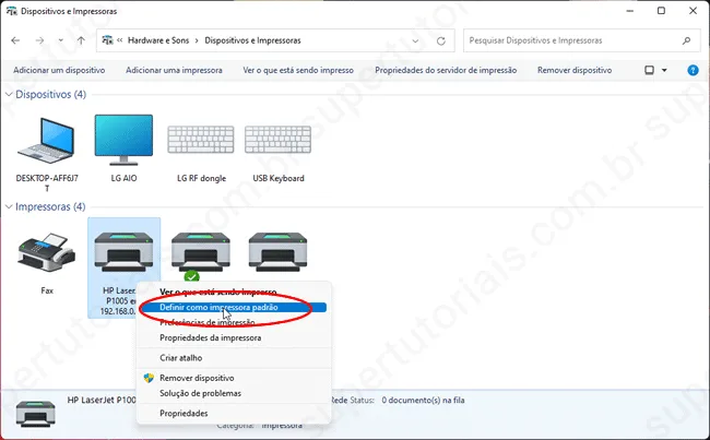 como definir impressora padrao windows11 img8