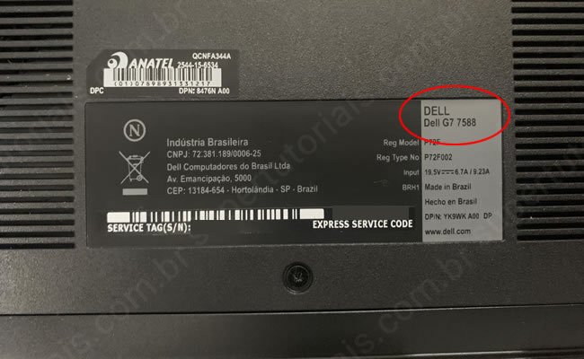 como descobrir modelo notebook img1