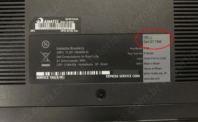como descobrir modelo notebook img1 como descobrir modelo notebook img1