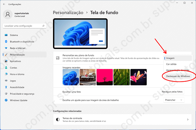 como usar fotos tela bloqueio papel parede win11 im5