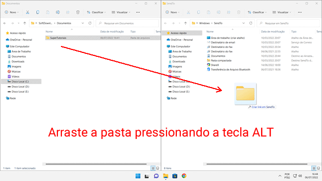 como adicionar pasta enviar para img3