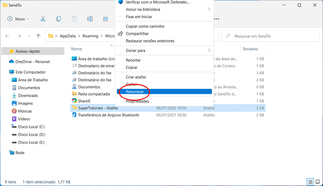 como adicionar pasta enviar para img4