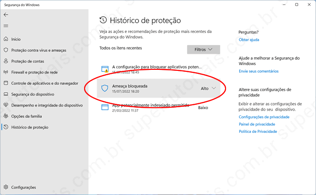 como remover arquivo quarentena windows11 img4