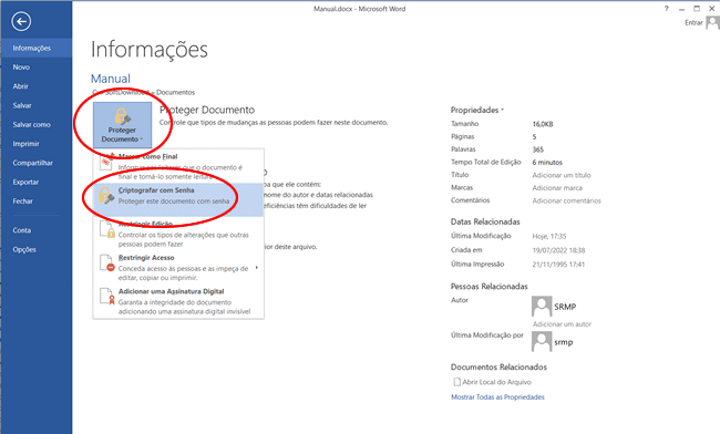 como proteger documento word senha img3