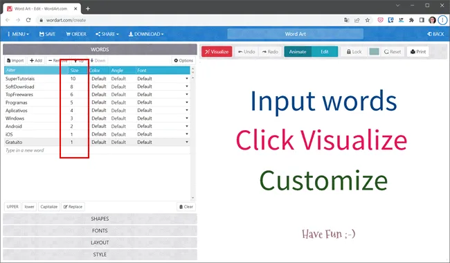 como criar nuvem palavras img5