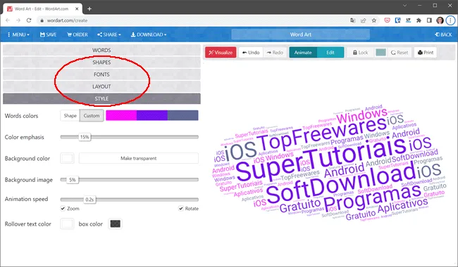 como criar nuvem palavras img8