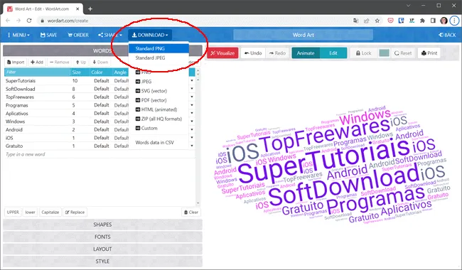 como criar nuvem palavras img9