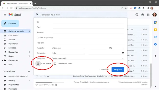 como deletar anexos gmail img3