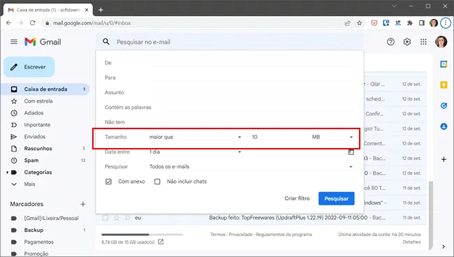 como deletar anexos gmail img4