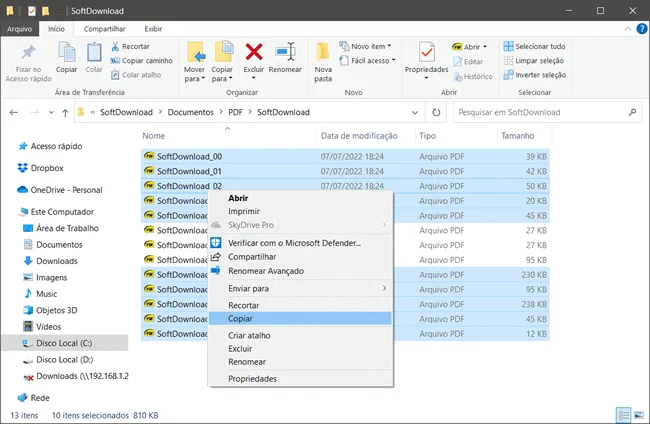 como selecionar varios arquivos windows img3