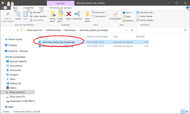 como adicionar plano energia menu contexto img2