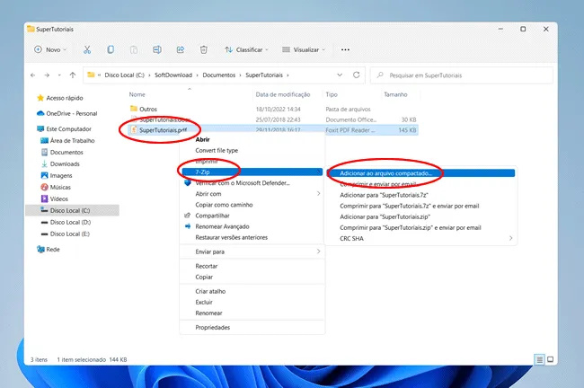 como proteger arquivo zip com senha img2