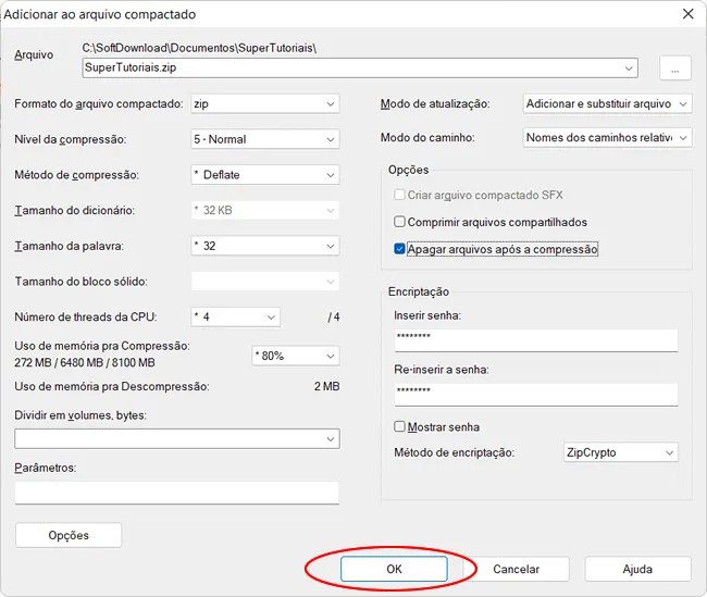 como proteger arquivo zip com senha img6