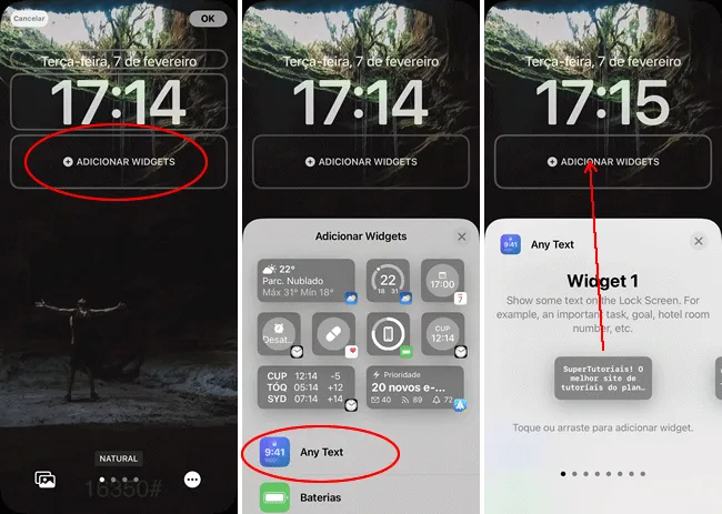 como adicionar texto tela bloqueio Iphone img5