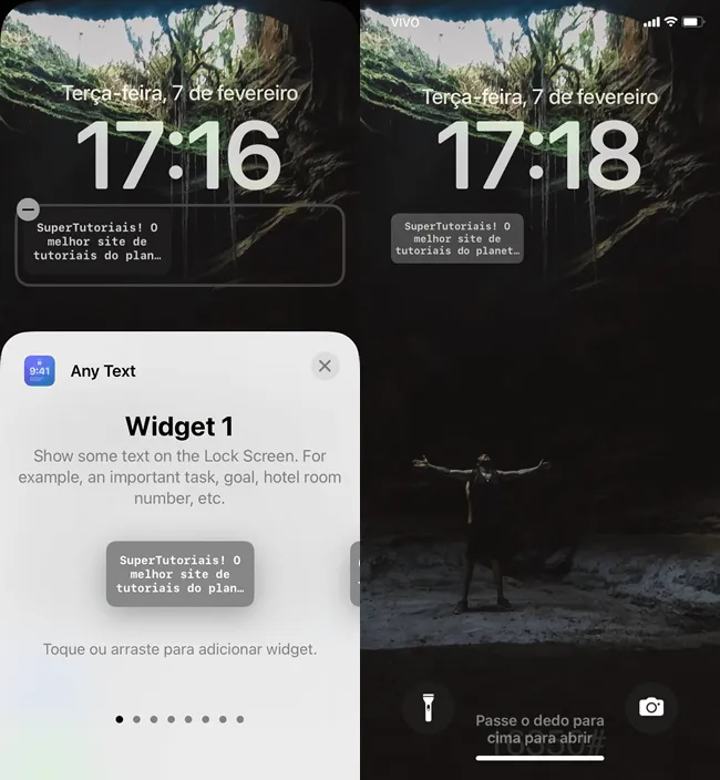 como adicionar texto tela bloqueio Iphone img6